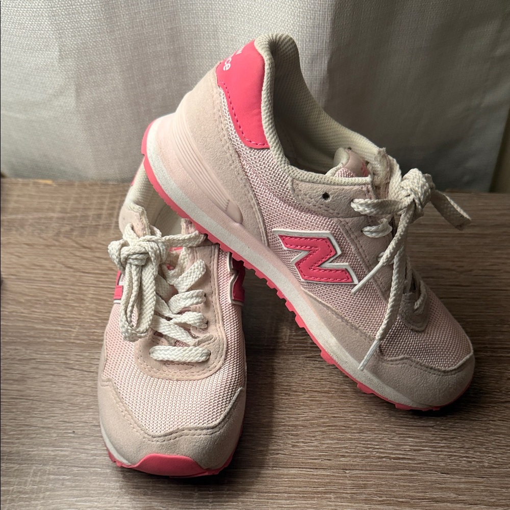 New Balance Pink and Cream Kids Sneakers